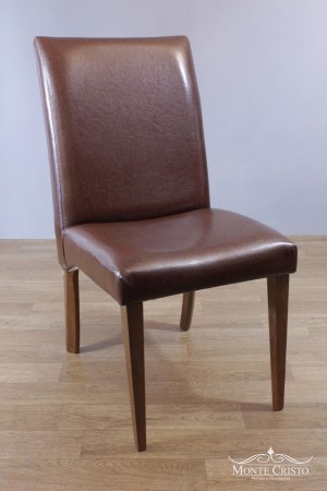 Cadeira Volttoni Isis natural com couro - 0,47x0,55x0,94h. (VO-656-G4)